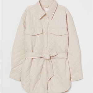 H&M Cream Quilted Shacket